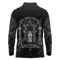 Ordo Templi Orientis Occult Symbolism Long Sleeve Polo Shirt Esoteric Alchemy Sacred Geometry Black