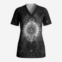 Ordo Templi Orientis Occult Symbolism Scrub Top Esoteric Alchemy Sacred Geometry Black