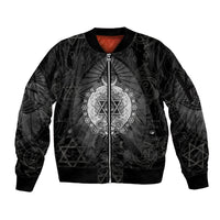 Ordo Templi Orientis Occult Symbolism Sleeve Zip Bomber Jacket Esoteric Alchemy Sacred Geometry Black