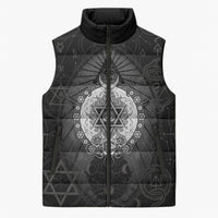 Ordo Templi Orientis Occult Symbolism Sleeveless Puffer Jacket Esoteric Alchemy Sacred Geometry Black
