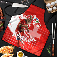 Personalized Switzerland Football Alpine Goat Apron Swiss Flag Snow Mountain - Soccer Mascot