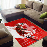Personalized Switzerland Football Alpine Goat Area Rug Swiss Flag Snow Mountain - Soccer Mascot