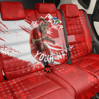 Personalized Switzerland Football Alpine Goat Back Car Seat Cover Swiss Flag Snow Mountain - Soccer Mascot