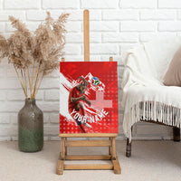 Personalized Switzerland Football Alpine Goat Canvas Wall Art Swiss Flag Snow Mountain - Soccer Mascot