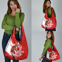Personalized Switzerland Football Alpine Goat Grocery Bag Swiss Flag Snow Mountain - Soccer Mascot