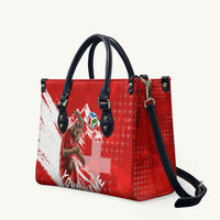 Personalized Switzerland Football Alpine Goat Leather Bag Swiss Flag Snow Mountain - Soccer Mascot