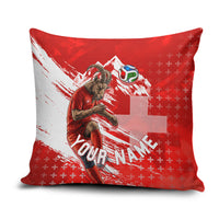 Personalized Switzerland Football Alpine Goat Pillow Cover Swiss Flag Snow Mountain - Soccer Mascot