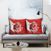 Personalized Switzerland Football Alpine Goat Pillow Cover Swiss Flag Snow Mountain - Soccer Mascot