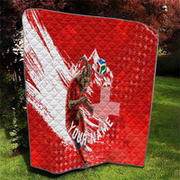 Personalized Switzerland Football Alpine Goat Quilt Swiss Flag Snow Mountain - Soccer Mascot