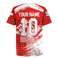 Personalized Switzerland Football Alpine Goat Rugby Jersey Swiss Flag Snow Mountain - Soccer Mascot