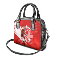 Personalized Switzerland Football Alpine Goat Shoulder Handbag Swiss Flag Snow Mountain - Soccer Mascot