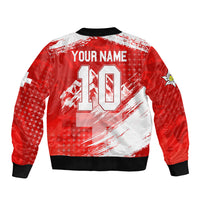 Personalized Switzerland Football Alpine Goat Sleeve Zip Bomber Jacket Swiss Flag Snow Mountain - Soccer Mascot