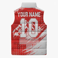 Personalized Switzerland Football Alpine Goat Sleeveless Puffer Jacket Swiss Flag Snow Mountain - Soccer Mascot