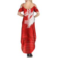 Personalized Switzerland Football Alpine Goat Summer Maxi Dress Swiss Flag Snow Mountain - Soccer Mascot