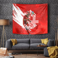 Personalized Switzerland Football Alpine Goat Tapestry Swiss Flag Snow Mountain - Soccer Mascot
