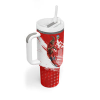 Personalized Switzerland Football Alpine Goat Tumbler With Handle Swiss Flag Snow Mountain - Soccer Mascot