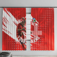Personalized Switzerland Football Alpine Goat Window Curtain Swiss Flag Snow Mountain - Soccer Mascot