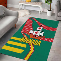 Grenada Area Rug with Cocoa Bean Mascot and National Flag Colors - Wonder Print Shop