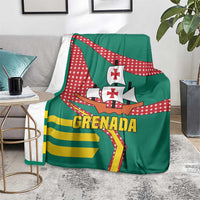 Grenada Blanket with Cocoa Bean Mascot and National Flag Colors - Wonder Print Shop