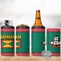 Grenada 4 in 1 Can Cooler Tumbler with Cocoa Bean Mascot and National Flag Colors - Wonder Print Shop