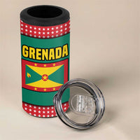 Grenada 4 in 1 Can Cooler Tumbler with Cocoa Bean Mascot and National Flag Colors - Wonder Print Shop