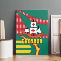 Grenada Canvas Wall Art with Cocoa Bean Mascot and National Flag Colors - Wonder Print Shop