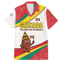 Grenada Family Matching Long Sleeve Bodycon Dress and Hawaiian Shirt with Cocoa Bean Mascot and National Flag Colors - Wonder Print Shop