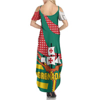 Grenada Family Matching Summer Maxi Dress and Hawaiian Shirt with Cocoa Bean Mascot and National Flag Colors - Wonder Print Shop