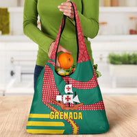 Grenada Grocery Bag with Cocoa Bean Mascot and National Flag Colors - Wonder Print Shop