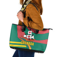 Grenada Leather Tote Bag with Cocoa Bean Mascot and National Flag Colors - Wonder Print Shop