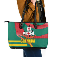 Grenada Leather Tote Bag with Cocoa Bean Mascot and National Flag Colors - Wonder Print Shop