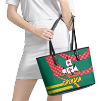Grenada Leather Tote Bag with Cocoa Bean Mascot and National Flag Colors - Wonder Print Shop