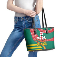 Grenada Leather Tote Bag with Cocoa Bean Mascot and National Flag Colors - Wonder Print Shop