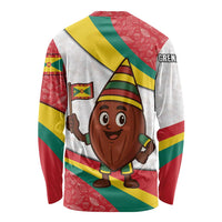 Grenada Long Sleeve Shirt with Cocoa Bean Mascot and National Flag Colors - Wonder Print Shop