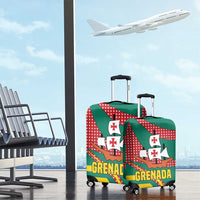 Grenada Luggage Cover with Cocoa Bean Mascot and National Flag Colors - Wonder Print Shop