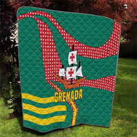 Grenada Quilt with Cocoa Bean Mascot and National Flag Colors - Wonder Print Shop