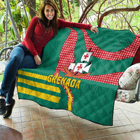 Grenada Quilt with Cocoa Bean Mascot and National Flag Colors - Wonder Print Shop