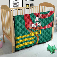 Grenada Quilt with Cocoa Bean Mascot and National Flag Colors - Wonder Print Shop