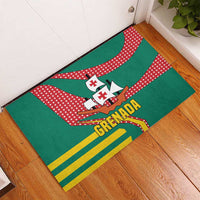Grenada Rubber Doormat with Cocoa Bean Mascot and National Flag Colors - Wonder Print Shop