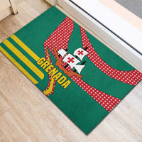 Grenada Rubber Doormat with Cocoa Bean Mascot and National Flag Colors - Wonder Print Shop