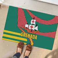 Grenada Rubber Doormat with Cocoa Bean Mascot and National Flag Colors - Wonder Print Shop