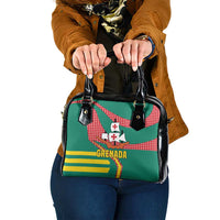 Grenada Shoulder Handbag with Cocoa Bean Mascot and National Flag Colors - Wonder Print Shop