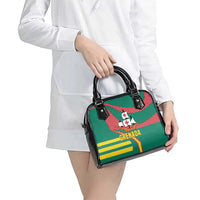Grenada Shoulder Handbag with Cocoa Bean Mascot and National Flag Colors - Wonder Print Shop