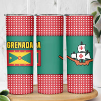 Grenada Skinny Tumbler with Cocoa Bean Mascot and National Flag Colors - Wonder Print Shop