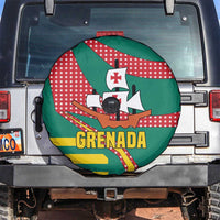 Grenada Spare Tire Cover with Cocoa Bean Mascot and National Flag Colors - Wonder Print Shop