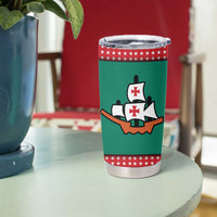 Grenada Tumbler Cup with Cocoa Bean Mascot and National Flag Colors - Wonder Print Shop