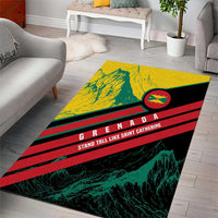 Grenada Mountain Graphic Area Rug with National Flag and Saint Catherine Quote Design - Wonder Print Shop
