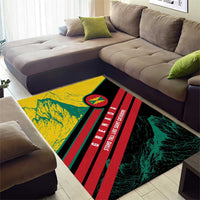 Grenada Mountain Graphic Area Rug with National Flag and Saint Catherine Quote Design - Wonder Print Shop