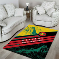 Grenada Mountain Graphic Area Rug with National Flag and Saint Catherine Quote Design - Wonder Print Shop