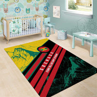 Grenada Mountain Graphic Area Rug with National Flag and Saint Catherine Quote Design - Wonder Print Shop